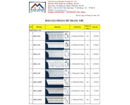 Bảng báo giá phào chỉ PU